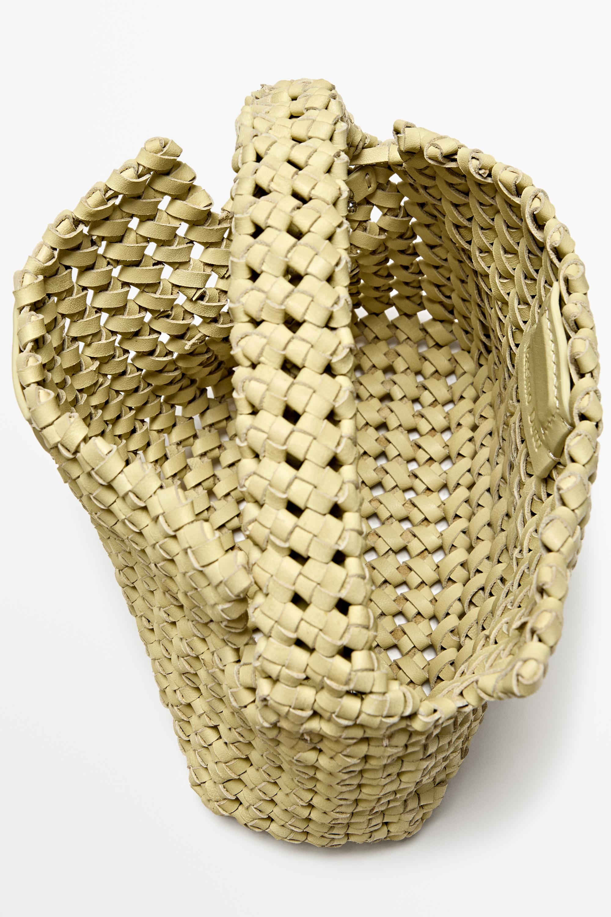 Braided leather mini bag